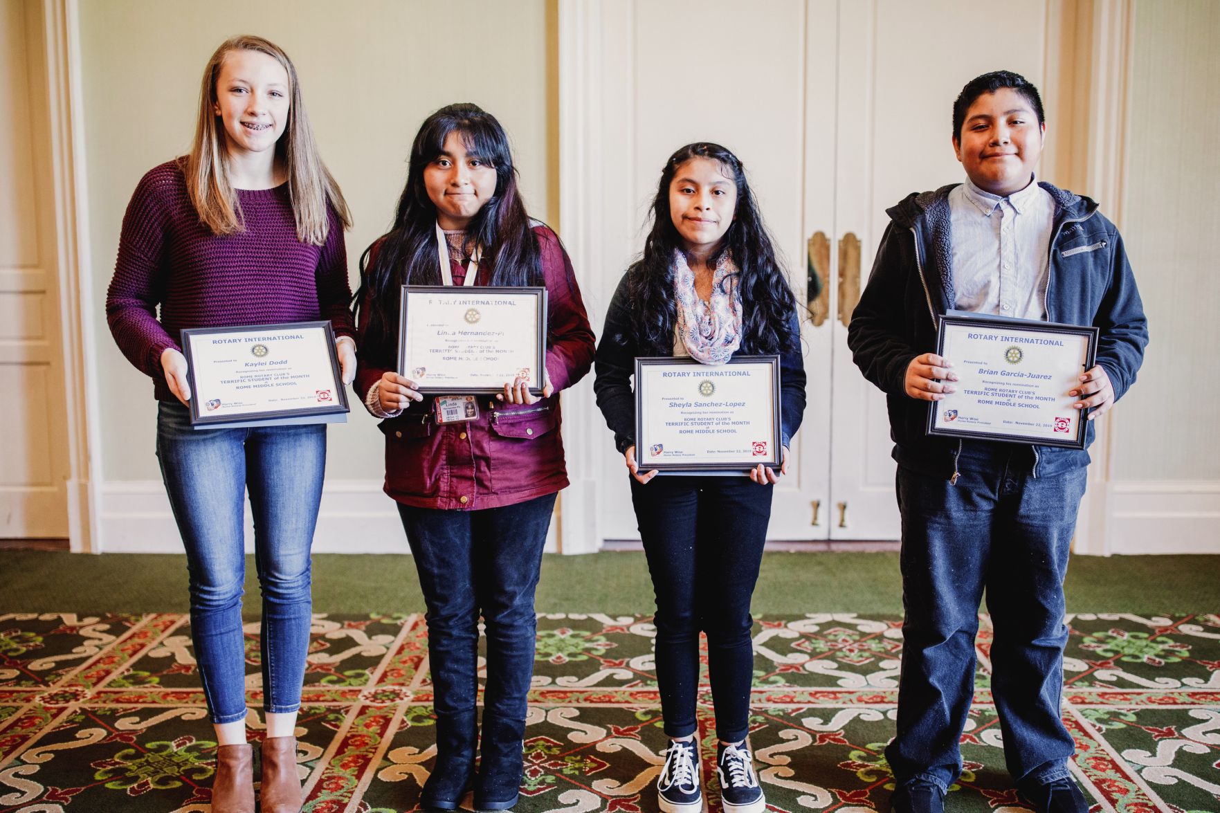 Rome Middle School Terrific Students for November